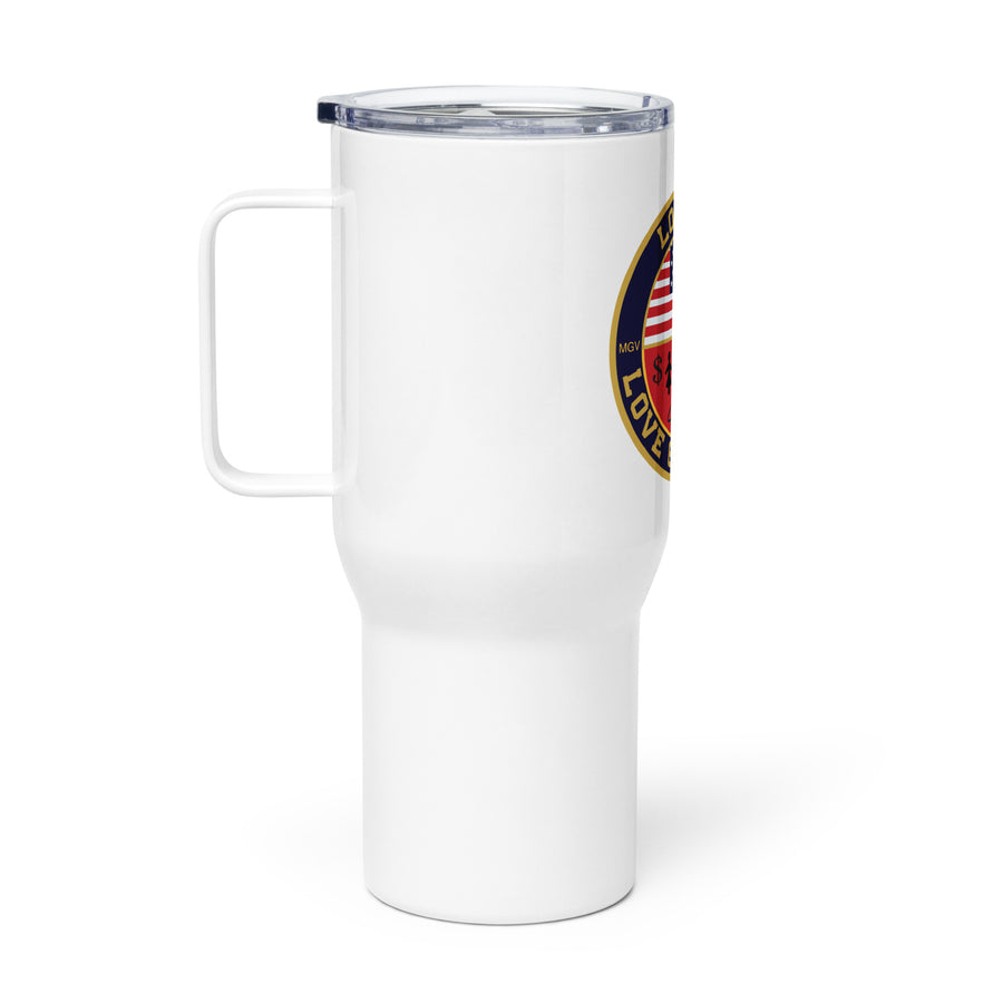 Travel mug with a handle